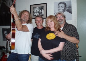 Legendary Guitarist Robert Plante, Owner of Sun Studio (since 1991) John Schorr, Hettie Lott (James's wife), and James Lott