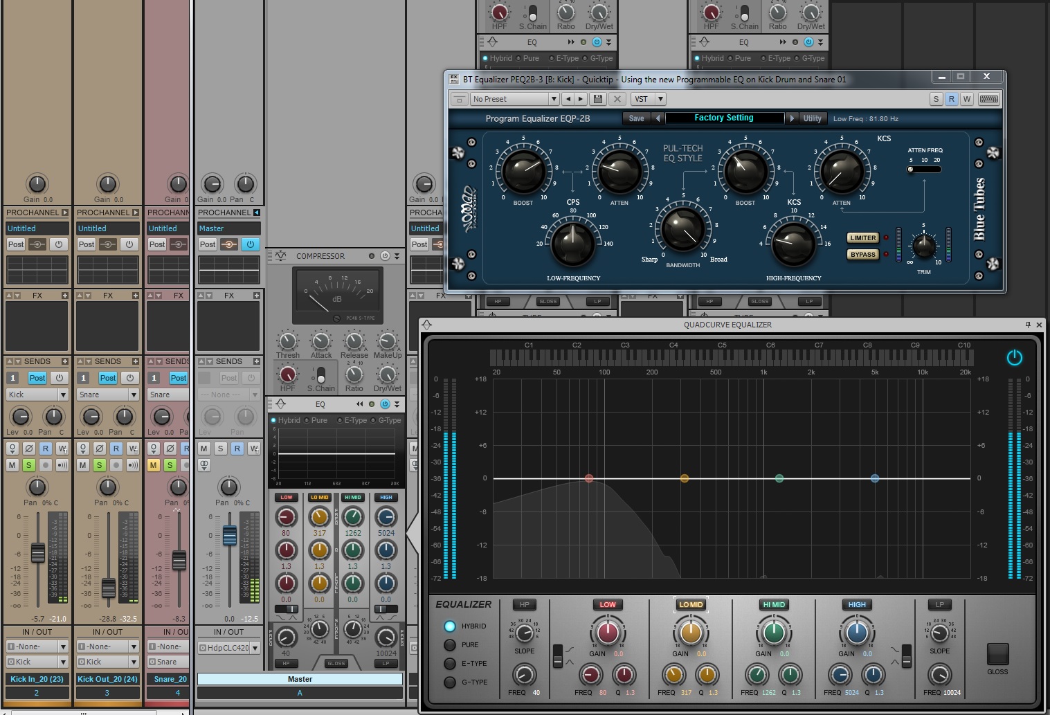 SONAR X3 Quicktip: Focus the Low end of your Kick and Snare with a Program  EQ