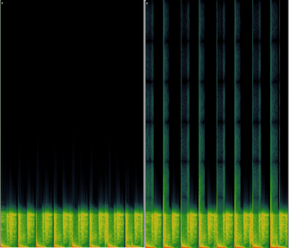 Adaptive Limiter Spectrogram Comparison